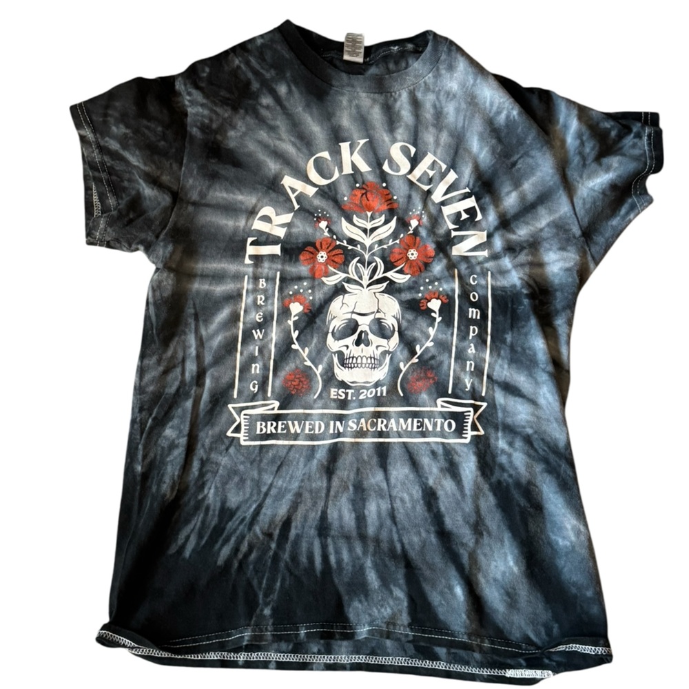 Track Seven Brewing Company Sacramento CA Gray Tie-Dye Women’s S T-Shirt MINTY